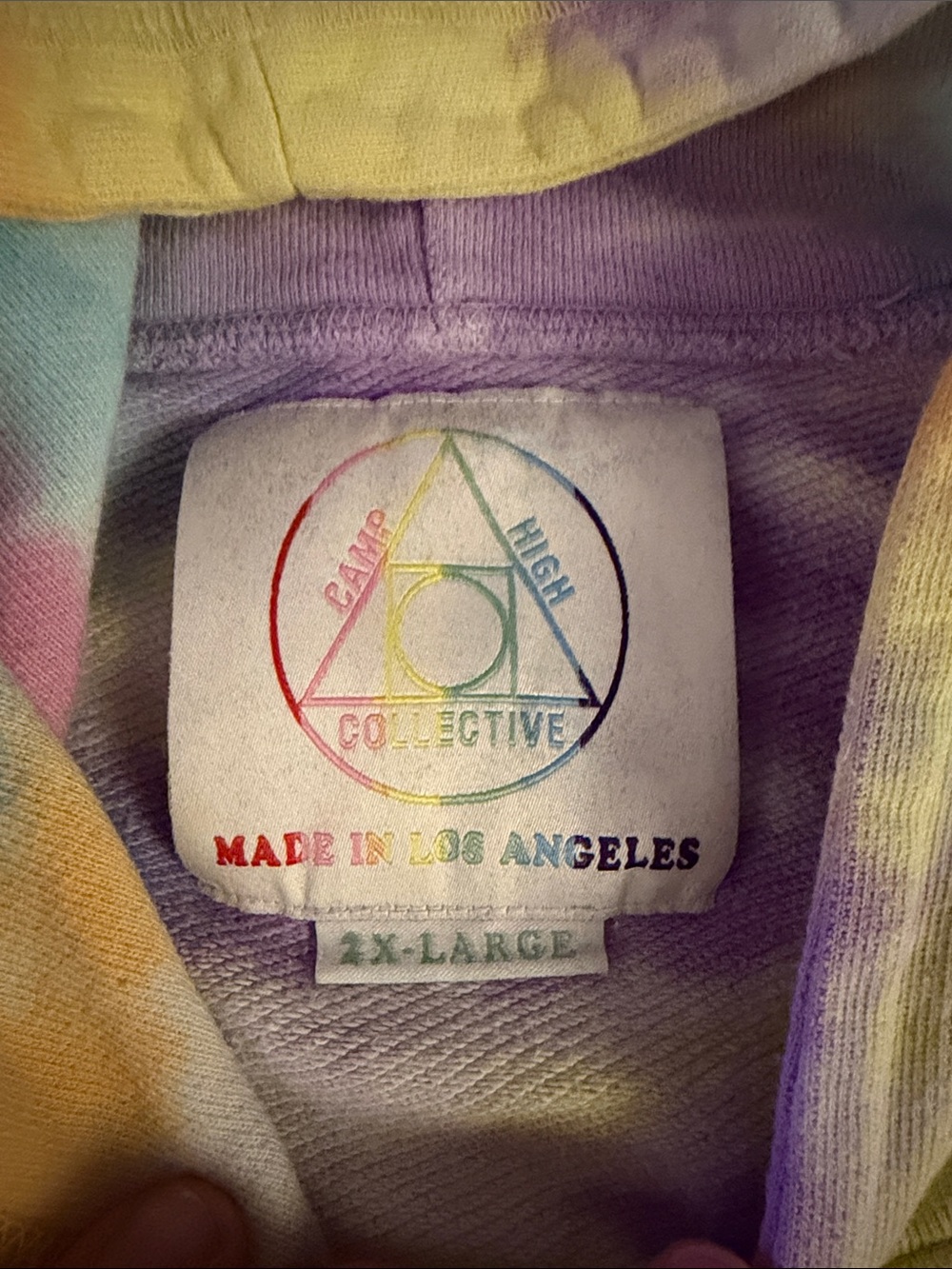 Camp High Hand Dyed Tie-Dye Pastel Hoodie Sweatshirt - Multicolor - Picture 2 of 5